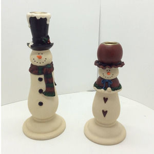 Snowman Candle Holders